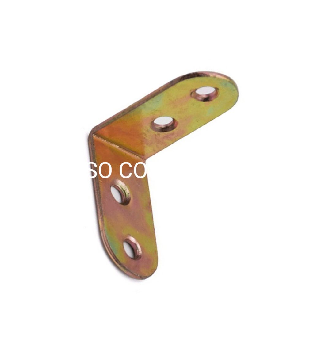 Accesorios de cama de montaje de muebles de conector de esquina chapado en Zinc amarillo de acero de suministro de fábrica