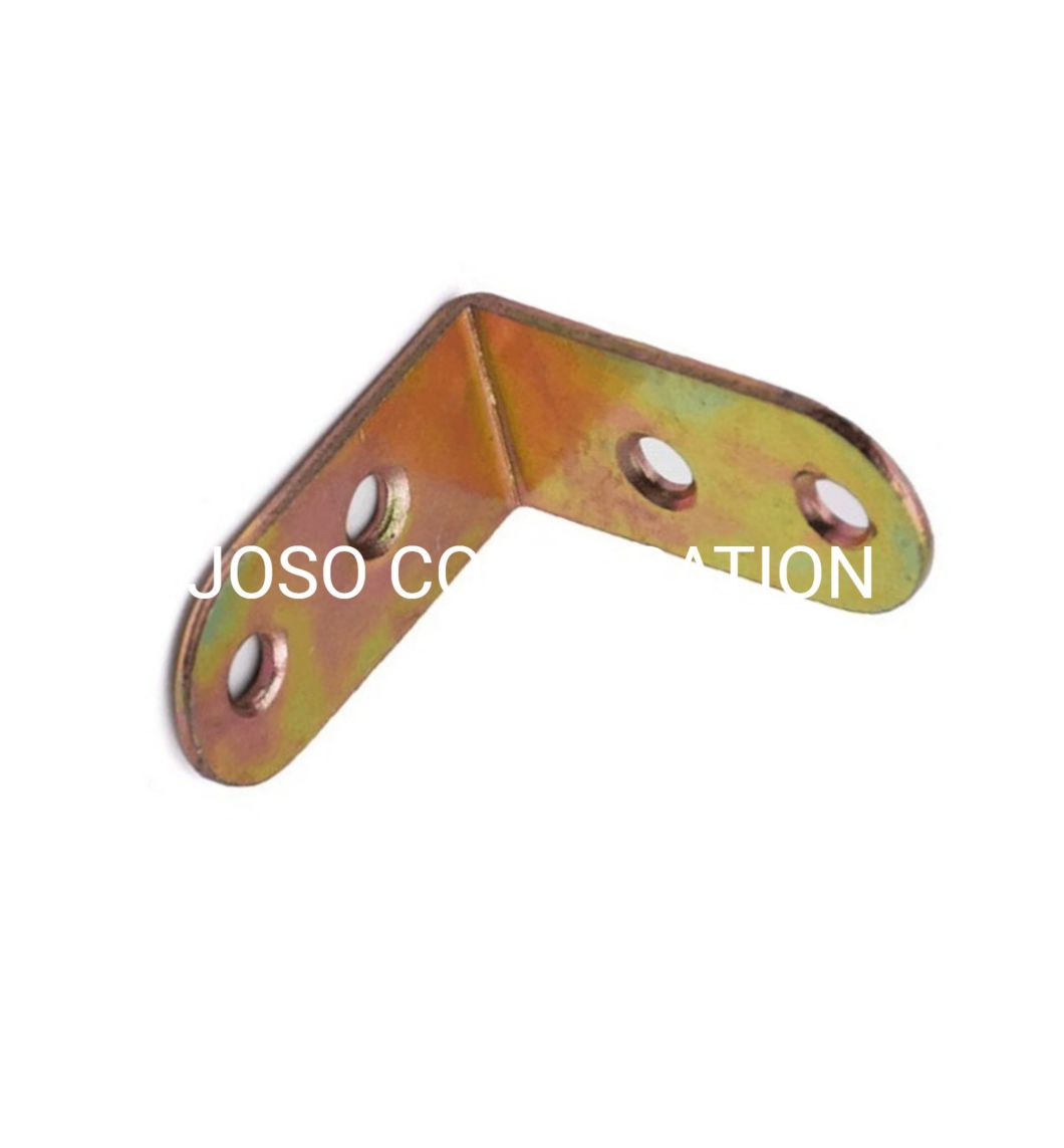 Accesorios de cama de montaje de muebles de conector de esquina chapado en Zinc amarillo de acero de suministro de fábrica