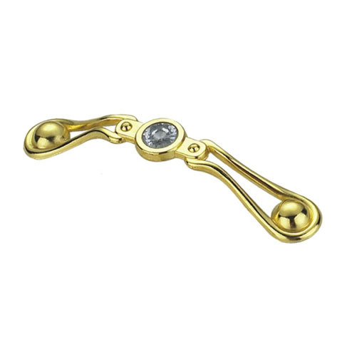 Mango de pecho con mango de diamante dorado de aleación de zinc de alta calidad de 64 mm y 96 mm